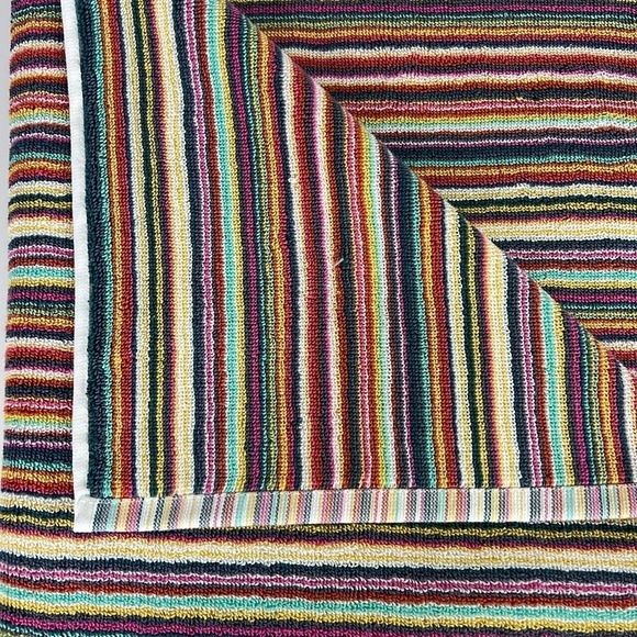 Rachel Zoe Rainbow Striped Bath Towel Set 100% Cotton 30 x 54 Set of 2 NEW - Picture 4 of 7